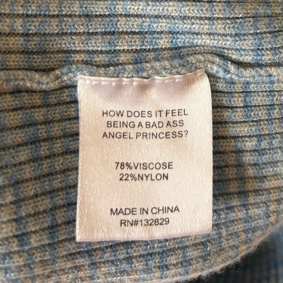 LPA Blue Knit Woven Ribbed Bodycon Tie Front Short Sleeved Scoop Neck Mini Dress - Picture 10 of 15